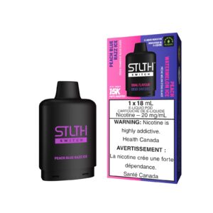 Peach Blue Razz Ice and Peach Watermelon Ice STLTH Switch Pod