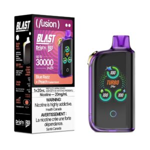 Blue Razz Peach Fusion Drip’n by Envi Fasta Blast 30K – Disposable Vape